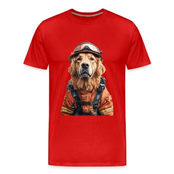 Golden Retriever - Männer Premium Bio T-Shirt - Rot - Vorne - Damien (186cm)
