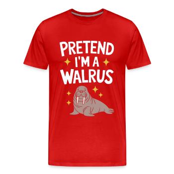 Walross - Männer Premium Bio T-Shirt - Rot - Vorne - Damien (186cm)