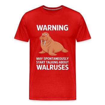 Walross - Männer Premium Bio T-Shirt - Rot - Vorne - Damien (186cm)