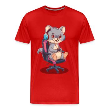 Wiesel - Männer Premium Bio T-Shirt - Rot - Vorne - Damien (186cm)