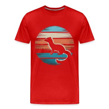 Wiesel - Männer Premium Bio T-Shirt - Rot - Vorne - Damien (186cm)