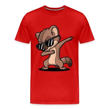 Wiesel - Männer Premium Bio T-Shirt - Rot - Vorne - Damien (186cm)