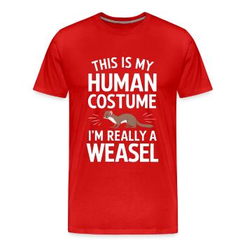 Wiesel - Männer Premium Bio T-Shirt - Rot - Vorne - Damien (186cm)