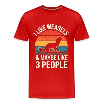 Wiesel - Männer Premium Bio T-Shirt - Rot - Vorne - Damien (186cm)