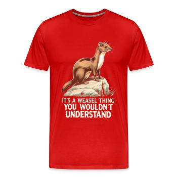 Wiesel - Männer Premium Bio T-Shirt - Rot - Vorne - Damien (186cm)