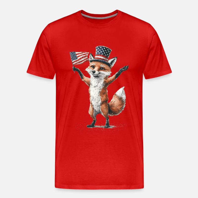 Fuchs - Männer Premium Bio T-Shirt - Rot