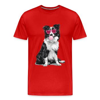 Border Collie - Männer Premium Bio T-Shirt - Rot - Vorne - Damien (186cm)