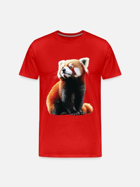 Roter Panda - Männer Premium Bio T-Shirt - Rot