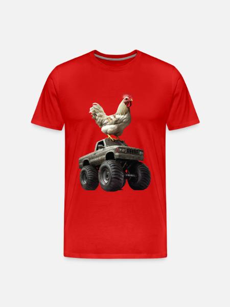 Huhn - Männer Premium Bio T-Shirt - Rot