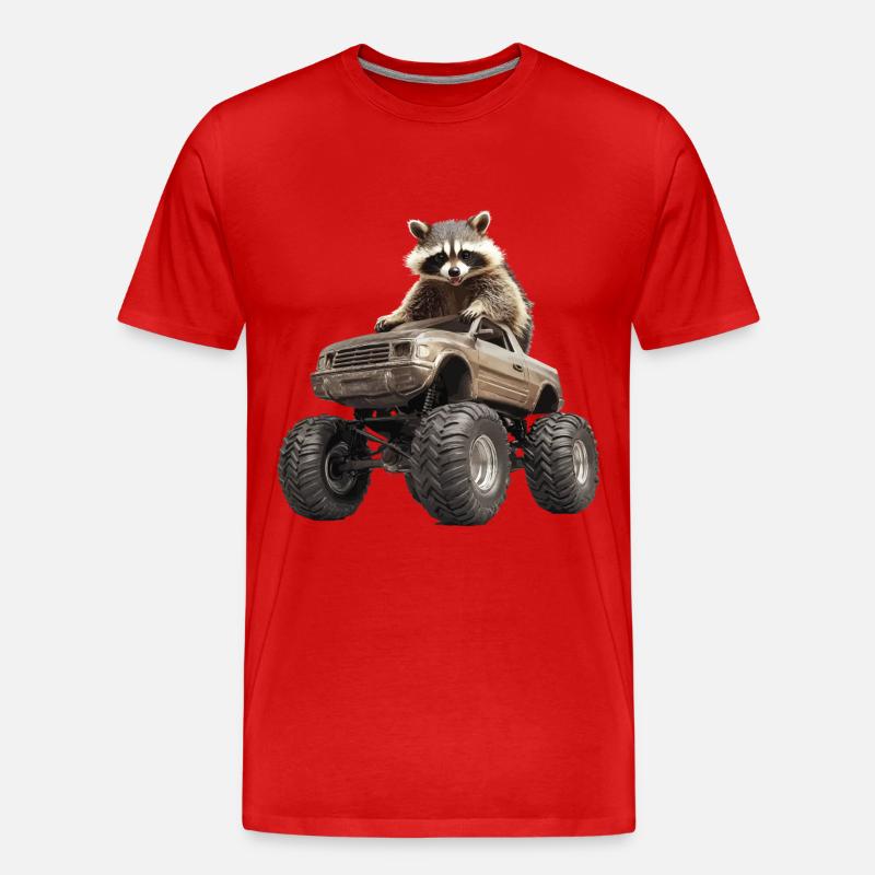 Waschbär - Männer Premium Bio T-Shirt - Rot