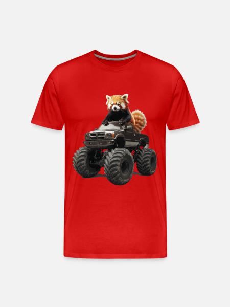Roter Panda - Männer Premium Bio T-Shirt - Rot
