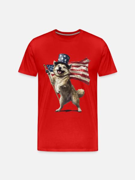 Akita - Männer Premium Bio T-Shirt - Rot