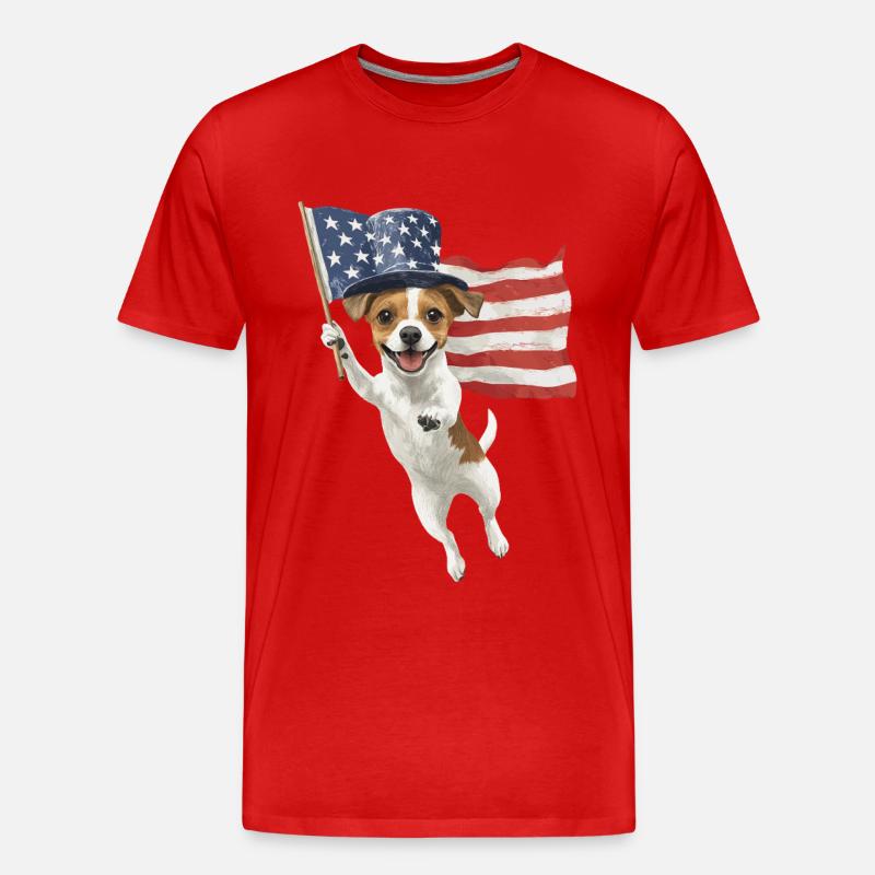 Jack Russell Terrier - Männer Premium Bio T-Shirt - Rot