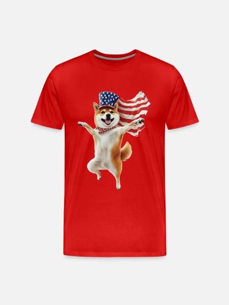 Shiba Inu - Männer Premium Bio T-Shirt - Rot