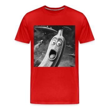 Banane - Männer Premium Bio T-Shirt - Rot - Vorne - Damien (186cm)