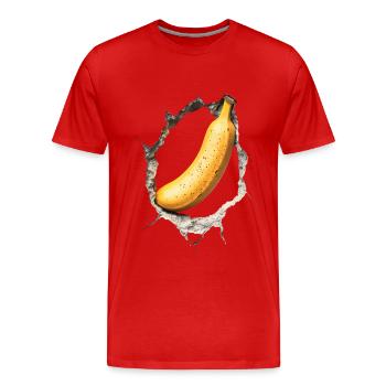 Banane - Männer Premium Bio T-Shirt - Rot - Vorne - Damien (186cm)