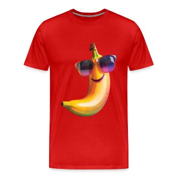 Banane - Männer Premium Bio T-Shirt - Rot - Vorne - Damien (186cm)