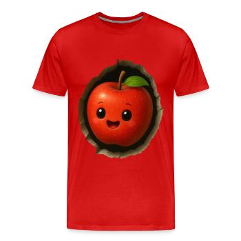 Apfel - Männer Premium Bio T-Shirt - Rot - Vorne - Damien (186cm)
