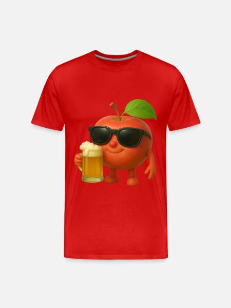 Apfelbier - Männer Premium Bio T-Shirt - Rot