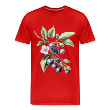 Blaubeeren - Männer Premium Bio T-Shirt - Rot - Vorne - Damien (186cm)
