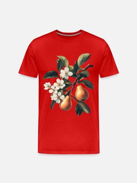Birne - Männer Premium Bio T-Shirt - Rot