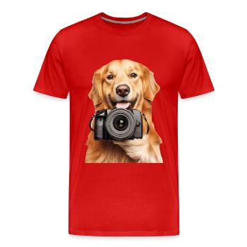 Golden Retriever - Männer Premium Bio T-Shirt - Rot - Vorne - Damien (186cm)