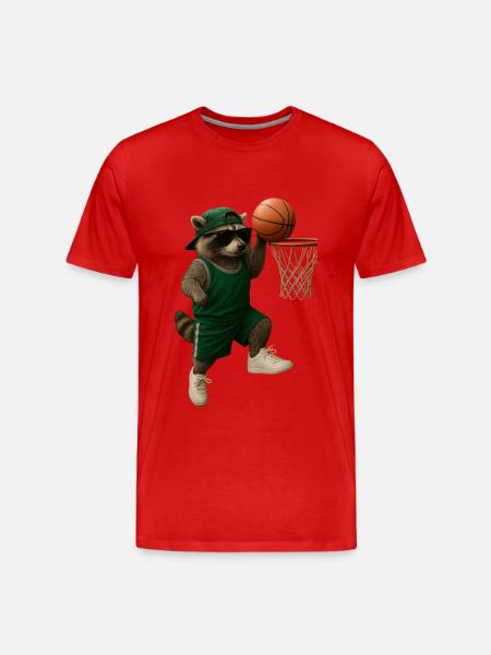 Waschbär - Männer Premium Bio T-Shirt - Rot