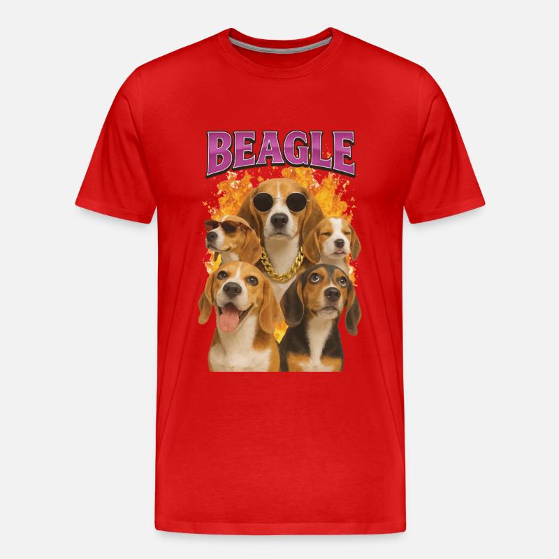 Beagle - Männer Premium Bio T-Shirt - Rot
