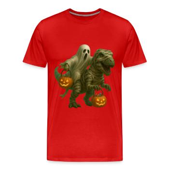 T-Rex - Männer Premium Bio T-Shirt - Rot - Vorne - Damien (186cm)