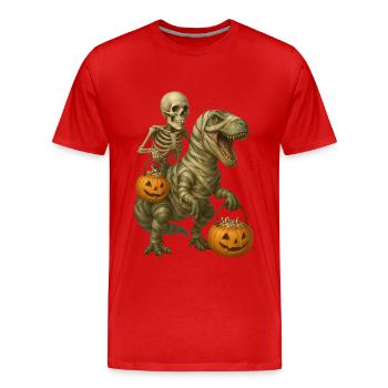 T-Rex - Männer Premium Bio T-Shirt - Rot - Vorne - Damien (186cm)