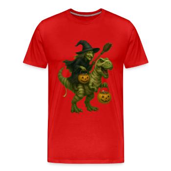 T-Rex - Männer Premium Bio T-Shirt - Rot - Vorne - Damien (186cm)