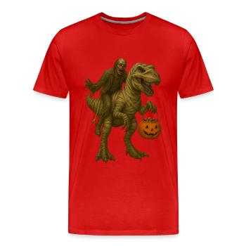 T-Rex - Männer Premium Bio T-Shirt - Rot - Vorne - Damien (186cm)