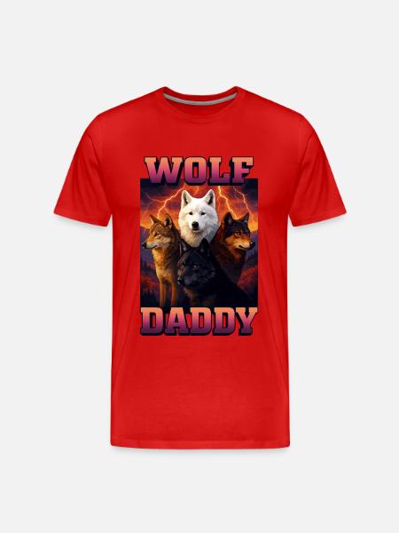 Wolf - Männer Premium Bio T-Shirt - Rot