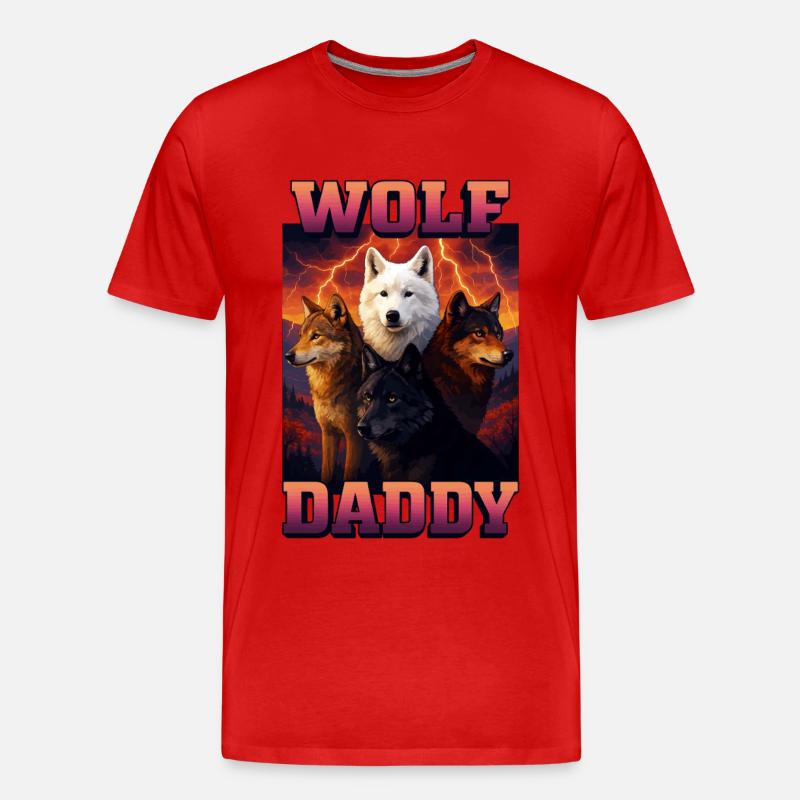 Wolf - Männer Premium Bio T-Shirt - Rot