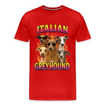 Italienisches Windspiel - Männer Premium Bio T-Shirt - Rot - Vorne - Damien (186cm)