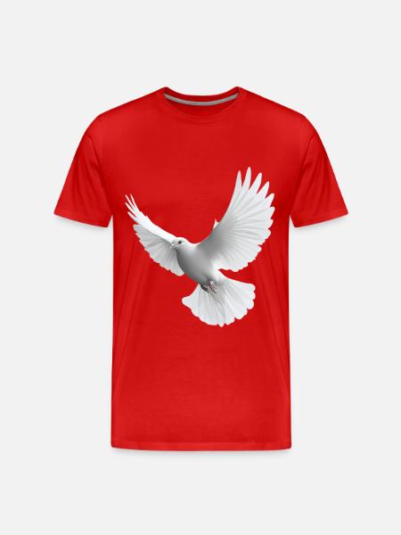 Weiße Taube - Männer Premium Bio T-Shirt - Rot
