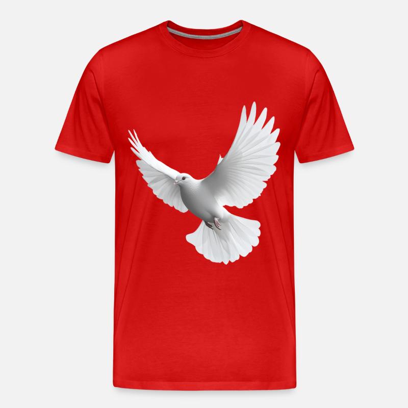 Weiße Taube - Männer Premium Bio T-Shirt - Rot