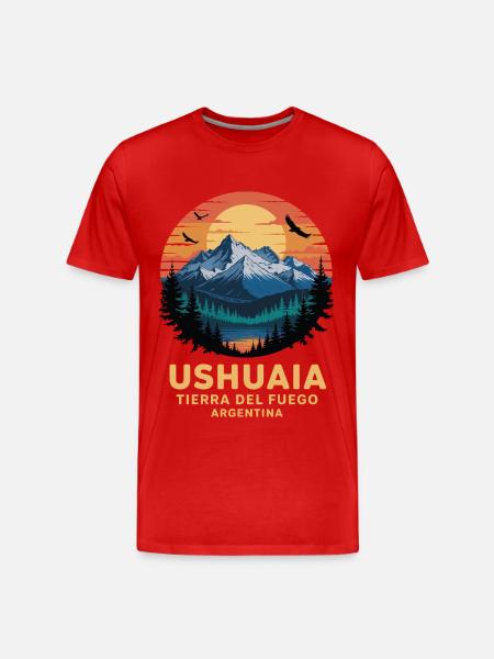 Feuerland - Männer Premium Bio T-Shirt - Rot