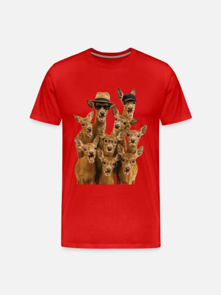 Reh - Männer Premium Bio T-Shirt - Rot
