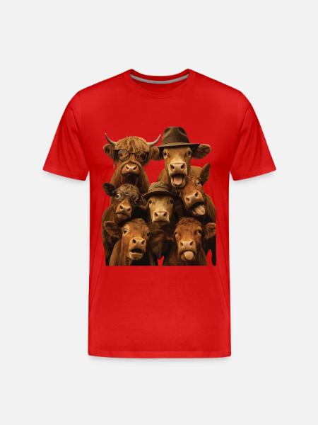 Kuh - Männer Premium Bio T-Shirt - Rot