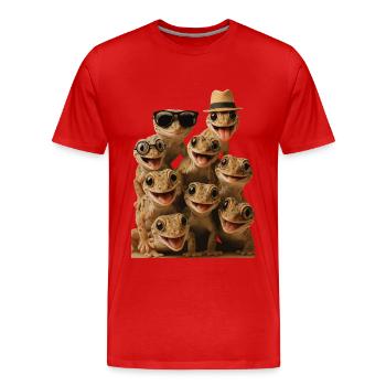 Gecko - Männer Premium Bio T-Shirt - Rot - Vorne - Damien (186cm)