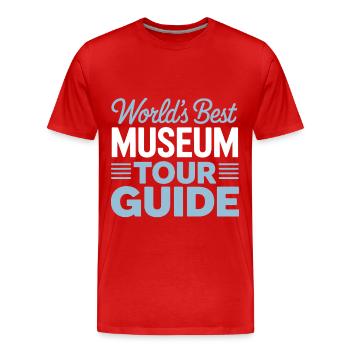Museum - Men's Premium Organic T-Shirt - red - Front - Damien (186cm)