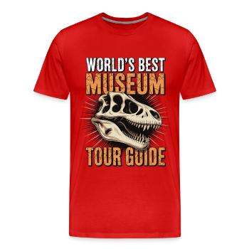 Museum - Men's Premium Organic T-Shirt - red - Front - Damien (186cm)