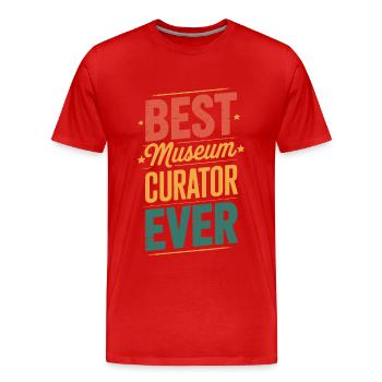 Museum - Men's Premium Organic T-Shirt - red - Front - Damien (186cm)