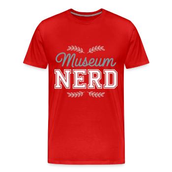 Museum - Men's Premium Organic T-Shirt - red - Front - Damien (186cm)
