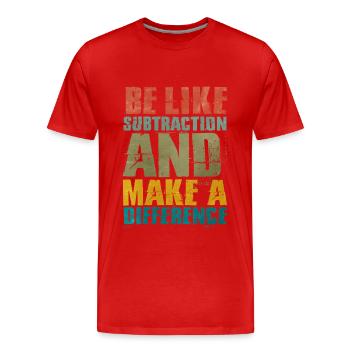 Mathe - Männer Premium Bio T-Shirt - Rot - Vorne - Damien (186cm)
