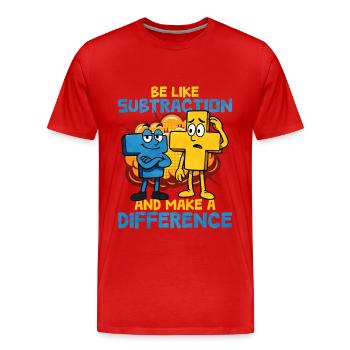 Mathe - Männer Premium Bio T-Shirt - Rot - Vorne - Damien (186cm)