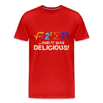 Mathe - Männer Premium Bio T-Shirt - Rot - Vorne - Damien (186cm)