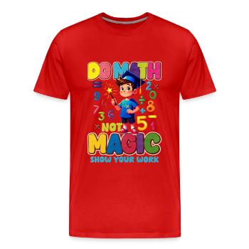 Mathe - Männer Premium Bio T-Shirt - Rot - Vorne - Damien (186cm)