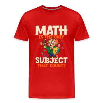 Mathe - Männer Premium Bio T-Shirt - Rot - Vorne - Damien (186cm)